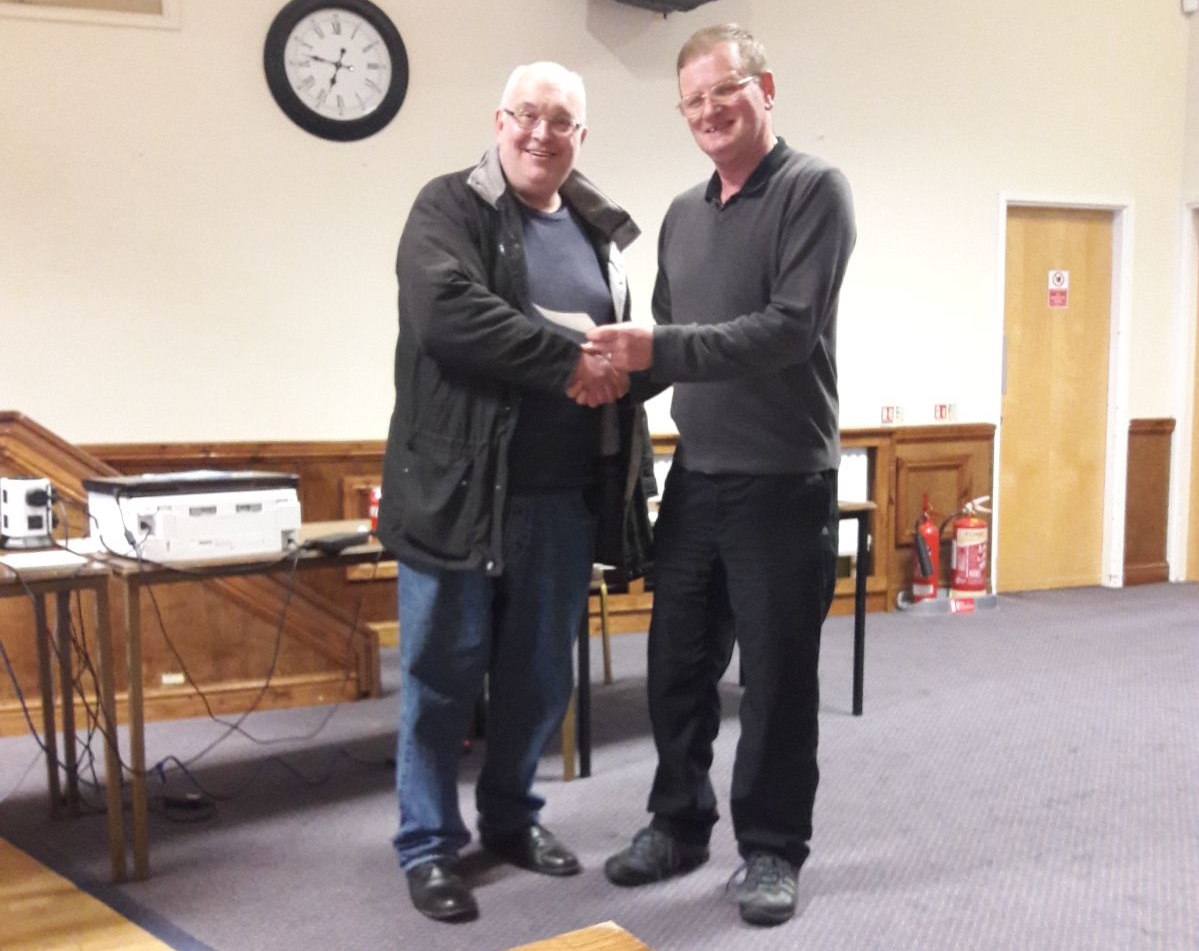 Patrick Waller congratulates Gary Kenworthy from Bedfordshire